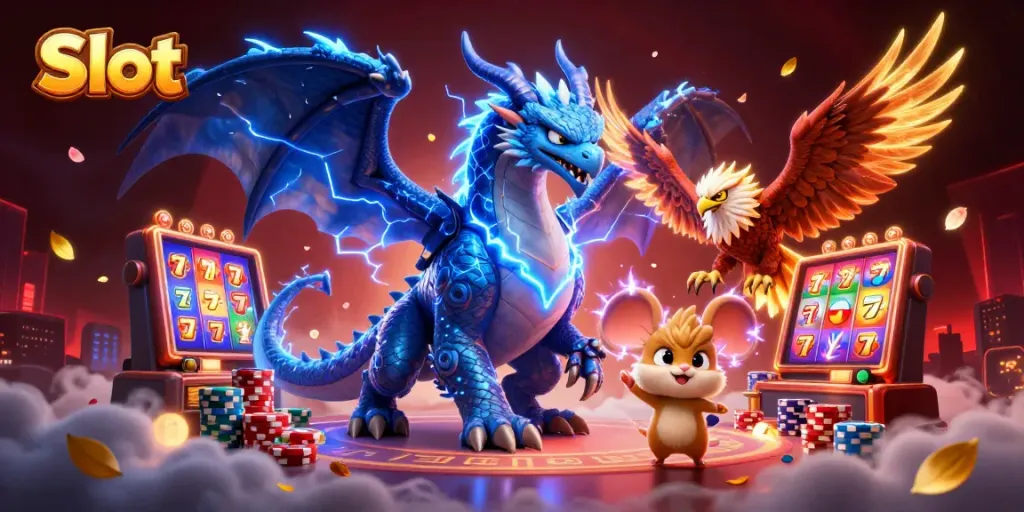 Menyaksikan Slot yang Seru dengan Naga Petir di Latar Belakang Kasino