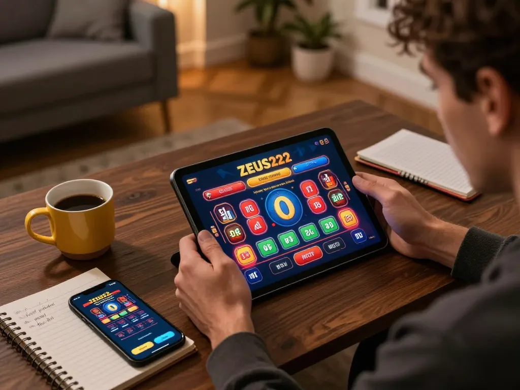 Engaging gameplay with ZEUS222 online casino app, vibrant interface showing betting options.