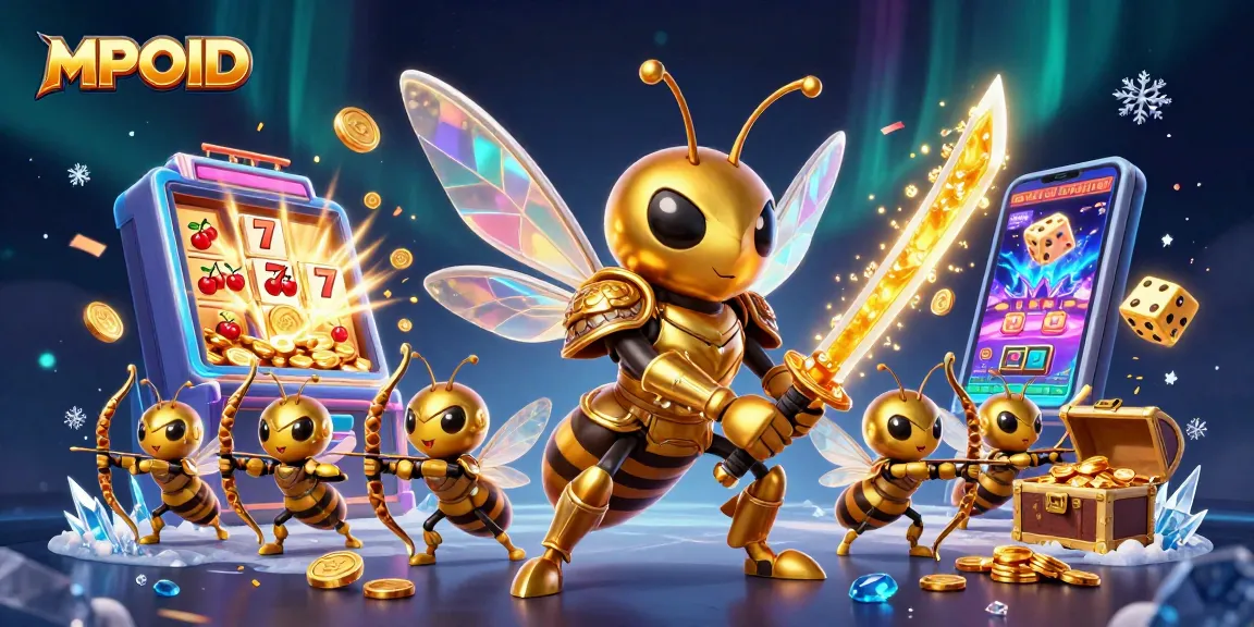 Engage with MPOID's thrilling gaming experience featuring vibrant slot machines and lively characters.