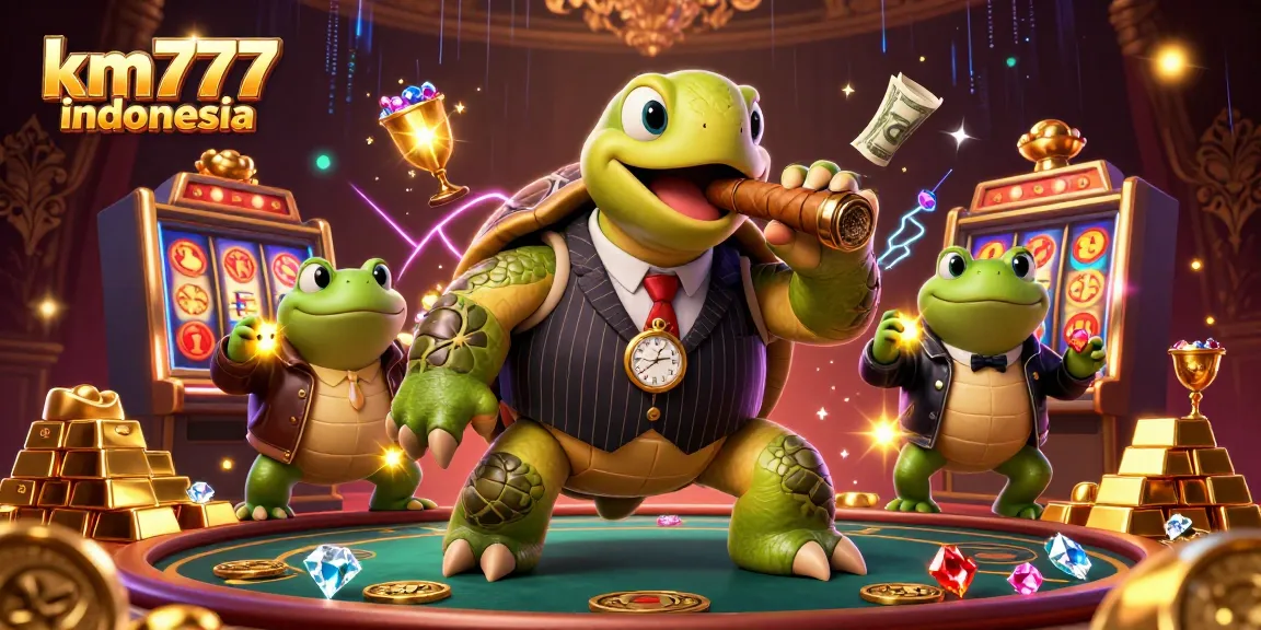 Experience the thrill of km777 indonesia with a vibrant casino scene featuring dynamic characters and casino elements.