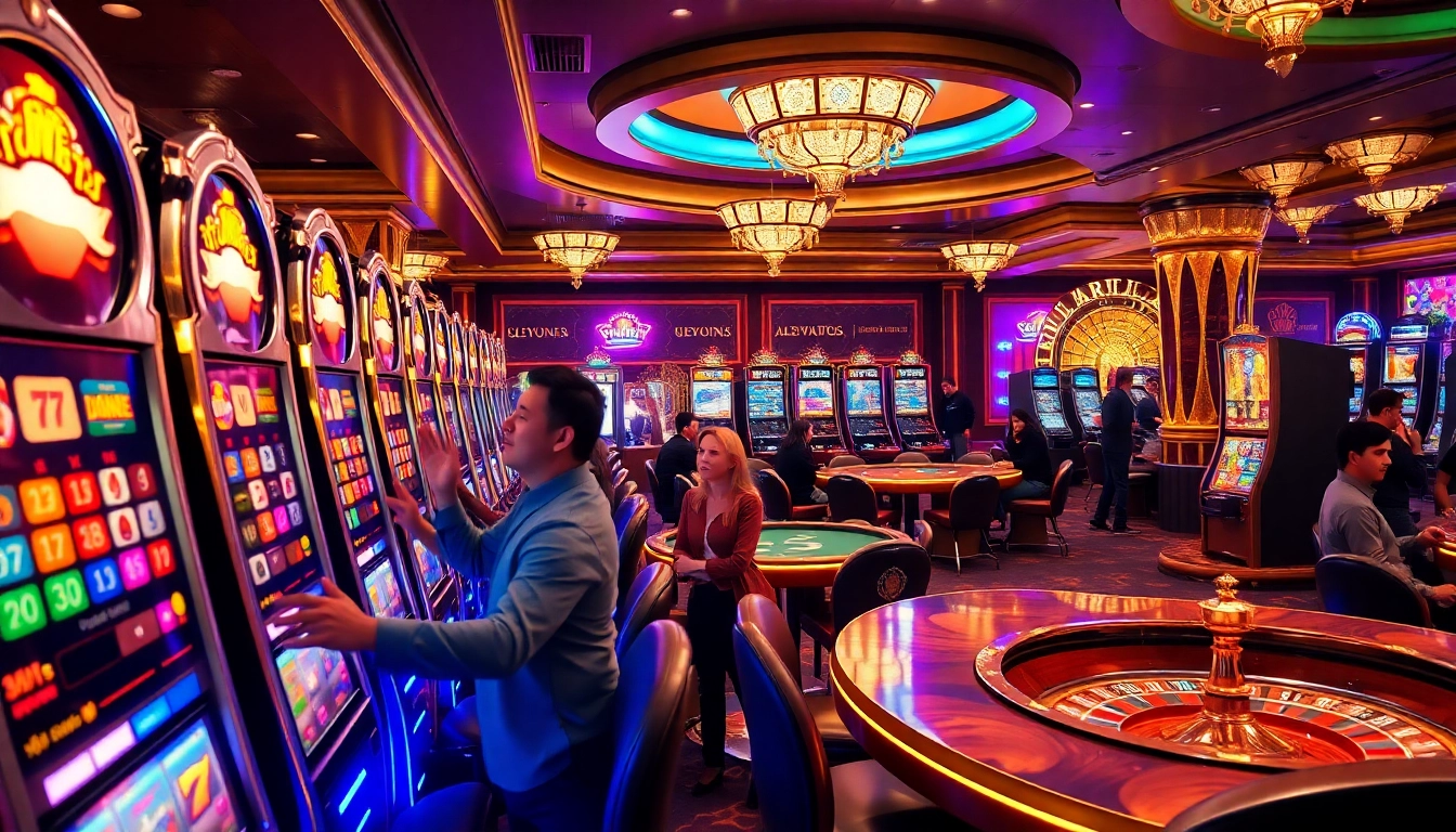 Players enjoying an exciting experience on luxurious slots at SURYA88 alternatif casino.