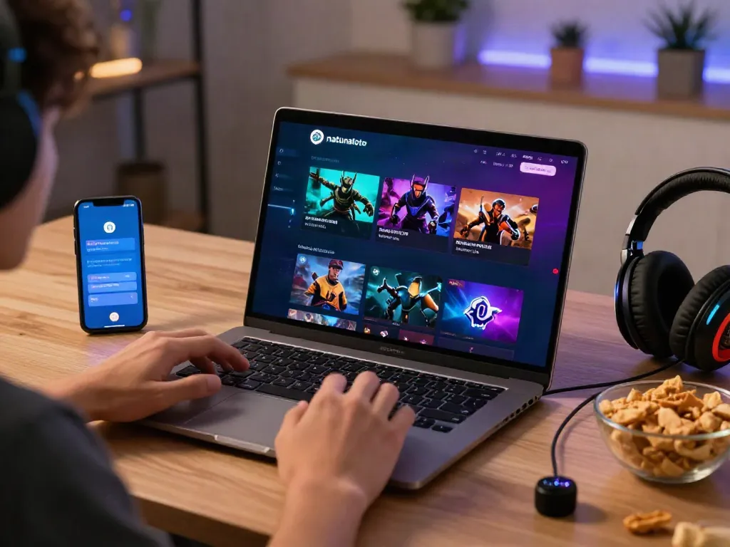 Pengguna natunatoto bermain di platform judi online dengan antarmuka menarik dan perangkat modern.