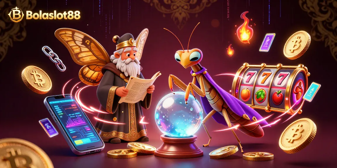 Bolaslot88 showcases a magical scene filled with vibrant 3D elements, including mystical characters and slot features.