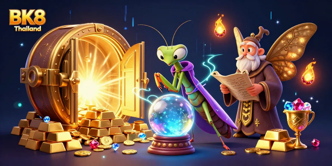 Play at BK8 Thailand's exciting platform, discovering thrilling games with vibrant characters and treasures.