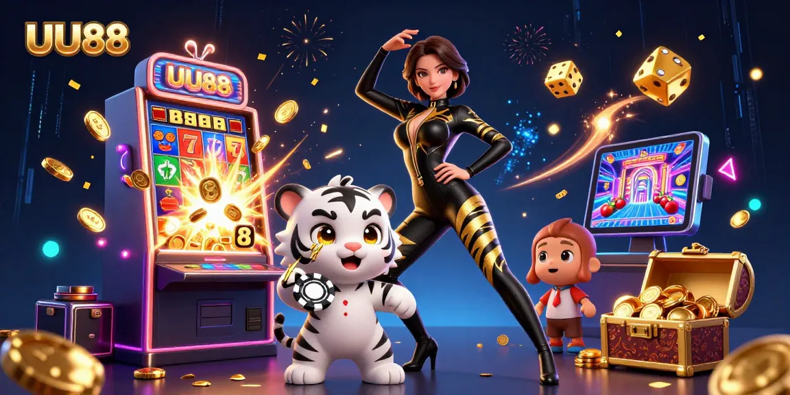 Experience UU88's exciting casino world with vibrant gaming elements and action.