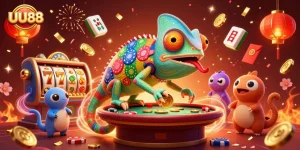 Experience the vibrant energy of UU88 with a colorful casino owner's enchanting scene filled with gaming excitement.