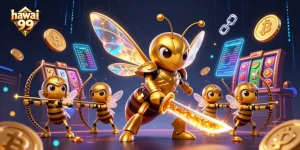 Experience dynamic gaming action with hawai 99's vibrant casino-themed illustration featuring energetic, engaging characters.