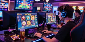 Exciting gaming scene showcasing slot gacor gameplay with vibrant graphics and immersive atmosphere.